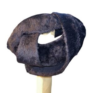 Vintage 1950s/60s Dowa Duchess Navy Faux Fur Pillbox Hat Made In Italy MCM